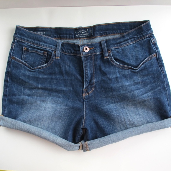 Lucky Brand Pants - New Distressed Denim Mid-Rise Cuffed Jean Shorts